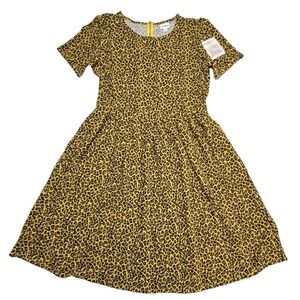 LuLaRoe Womens Dress‎ Size 2XL Amelia Leopard Cheetah Spots Brown Black XXL NWT